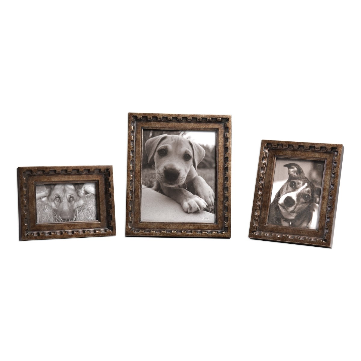 18572 Kalya Antiqued Bronze Photo Frames, Set Of 3