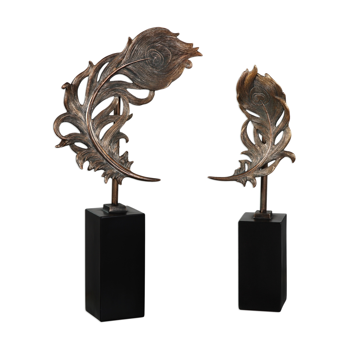 18817 Quill Feathers Sculpture, Set Of 2