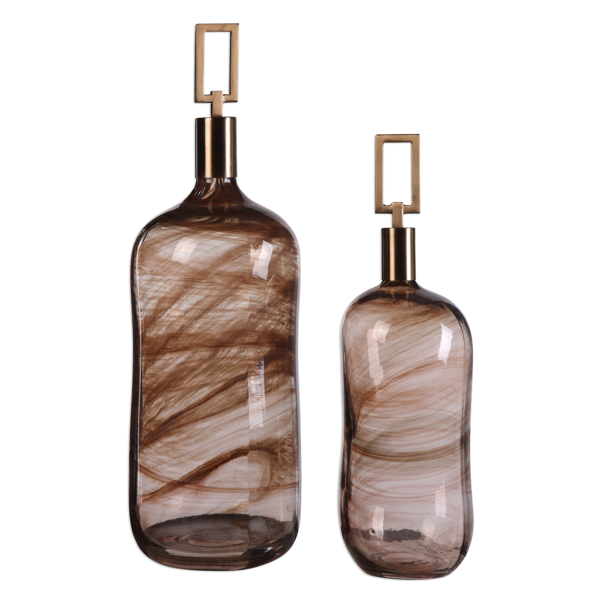 20126 Ginevra Glass Bottles, Set Of 2