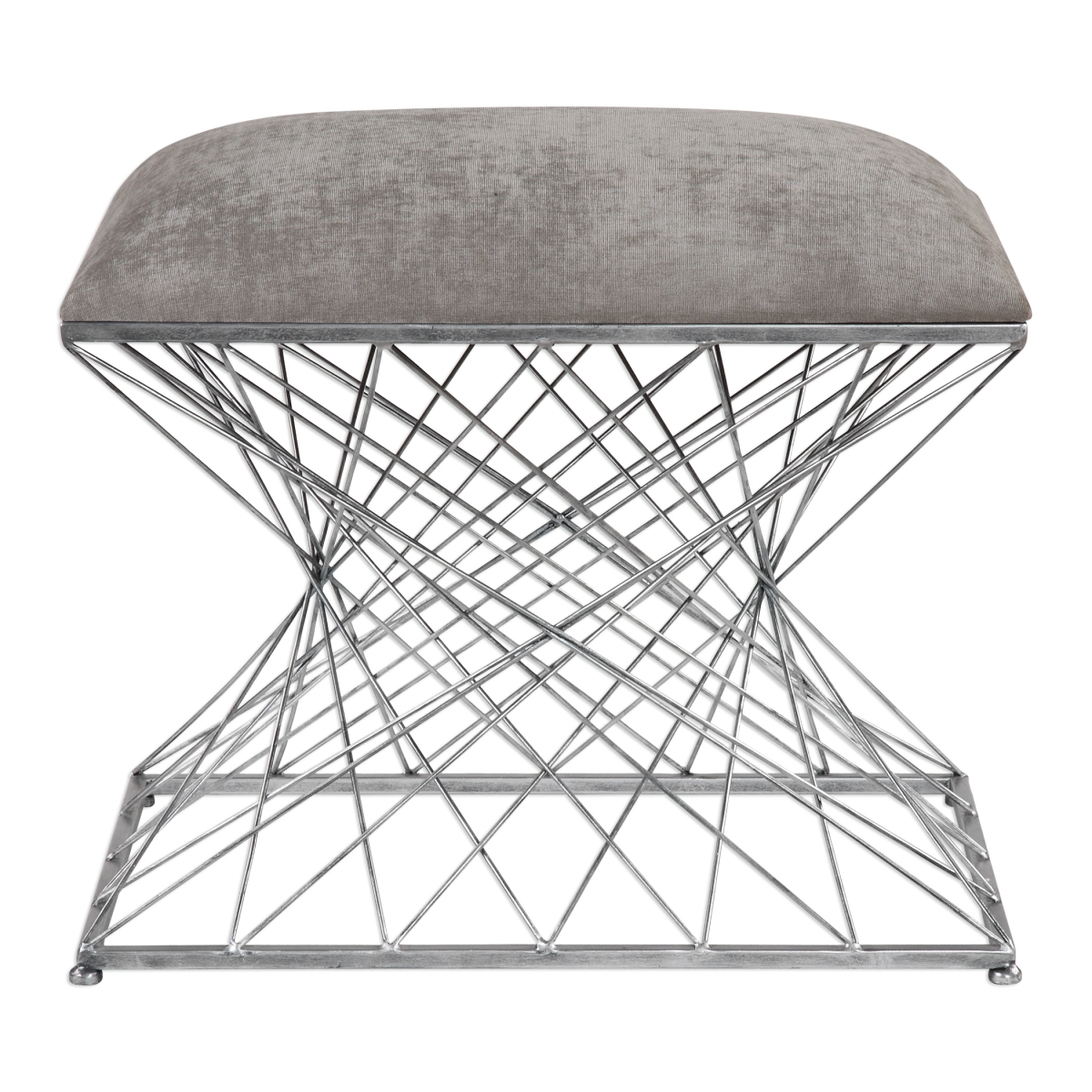 23410 Zelia Silver Accent Stool