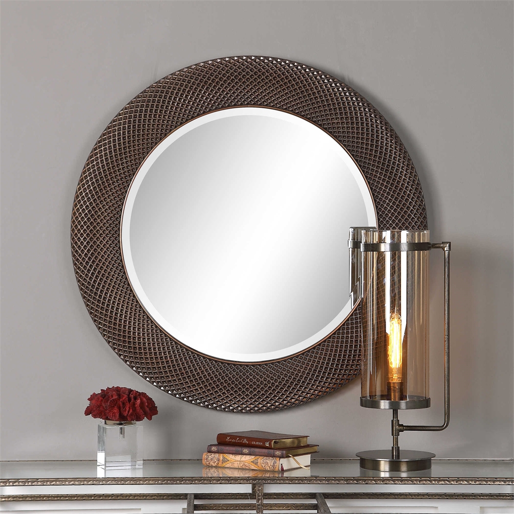 Uttermost 09379 Aziza Bronze Round Mirror Uttermost 09379 Aziza Bronze Round Mirror