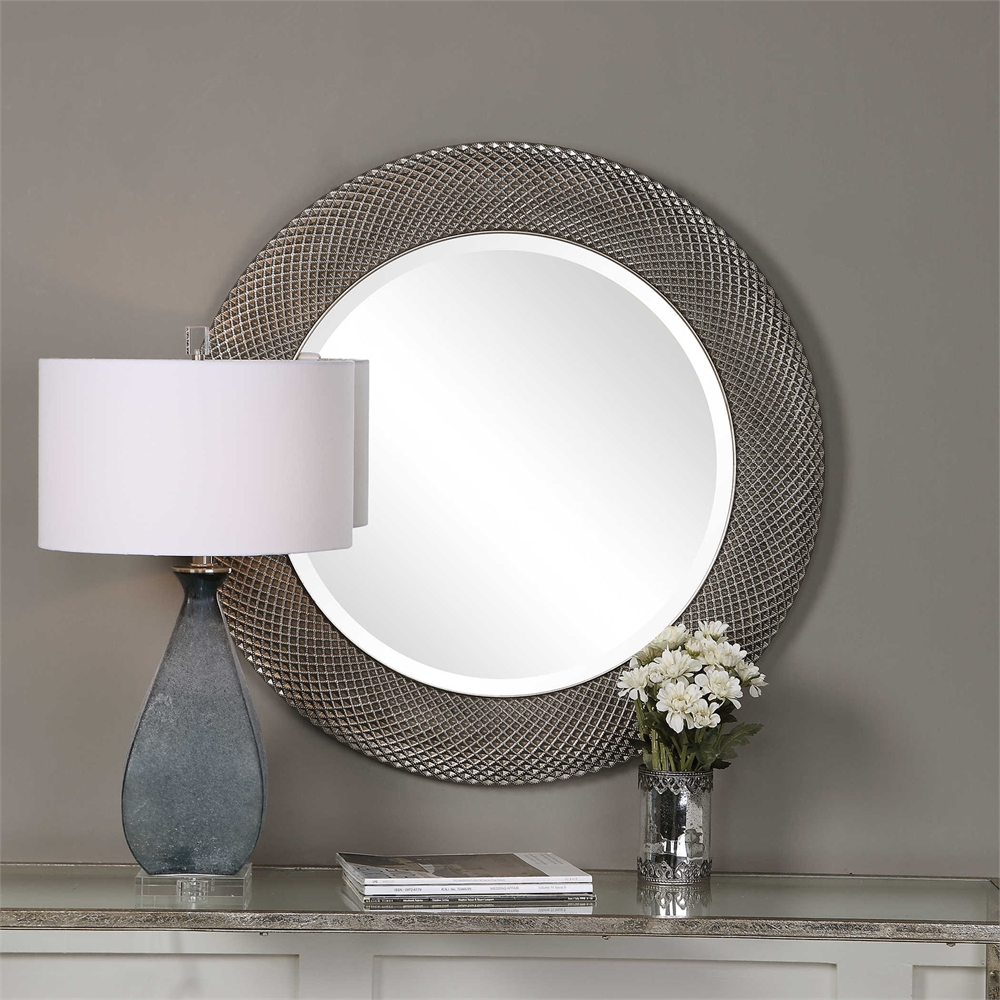 Uttermost 09388 Aziza Silver Round Mirror Uttermost 09388 Aziza Silver Round Mirror