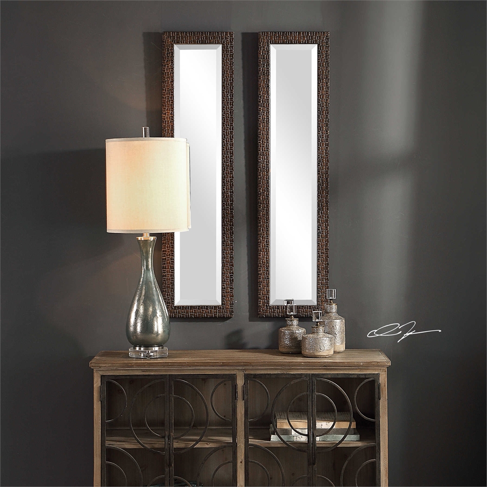 Uttermost 09449 Ailani Burnished Brown Mirror Set of 2 Uttermost 09449 Ailani Burnished Brown Mirror Set of 2