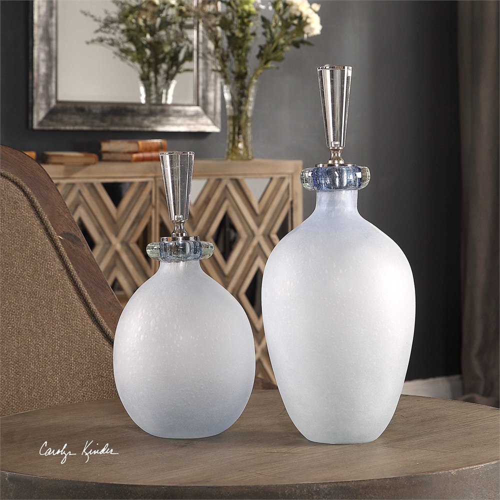18621 Leah Bubble Glass Containers Set Of 2