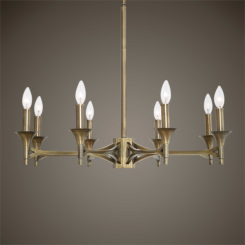 21316 Brant Aged Brass 8 Light Chandelier