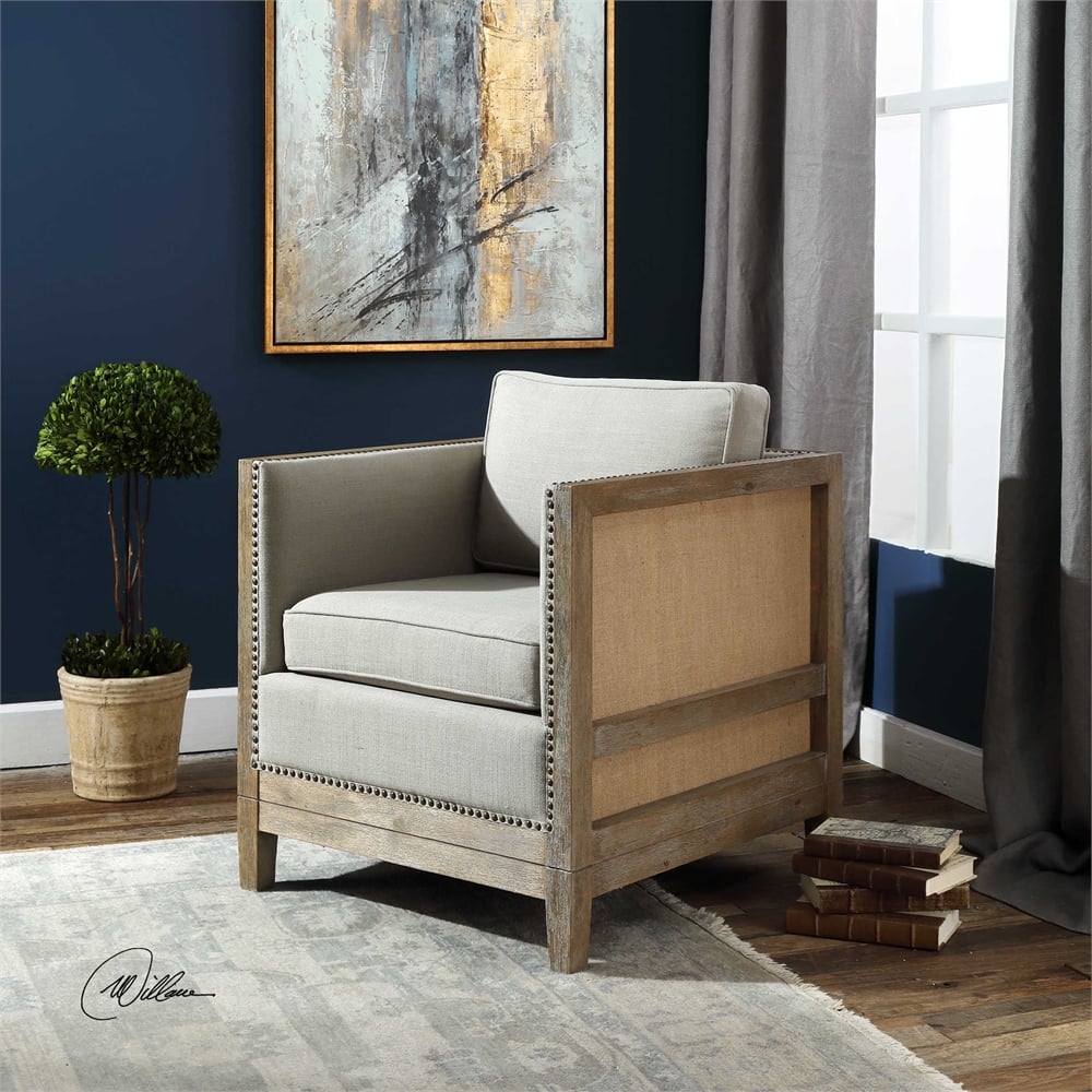 23448 Kyle Weathered Oak Accent Chair