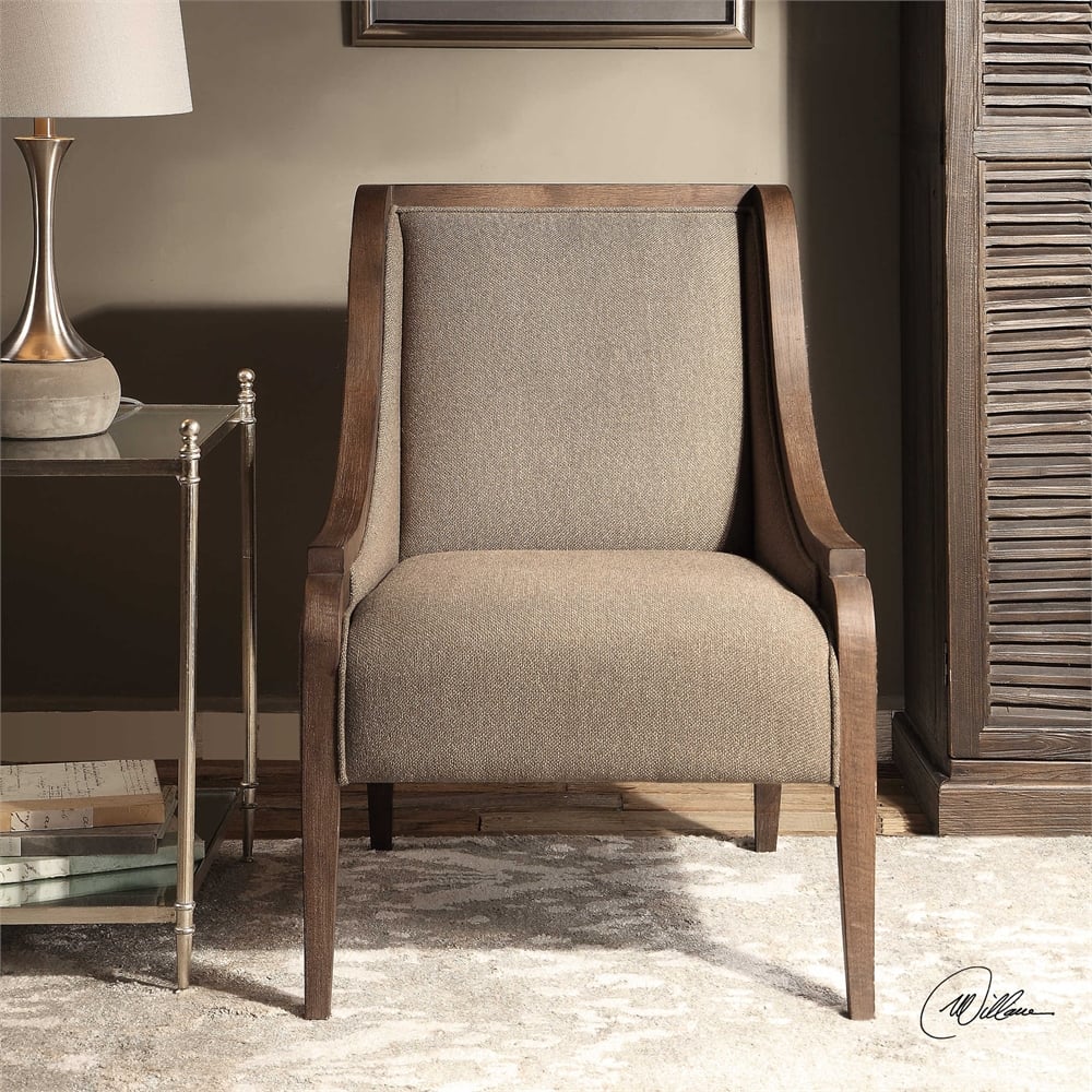 23477 Vaughn Walnut Accent Chair