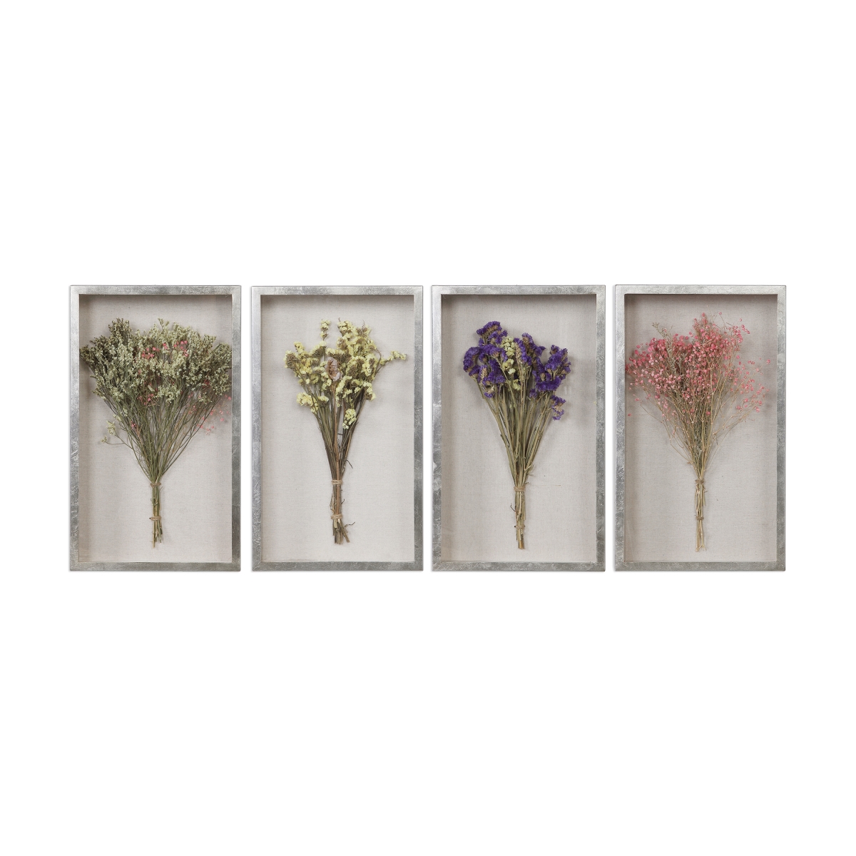 04186 Summer Bouquets Shadow Box - Set Of 4