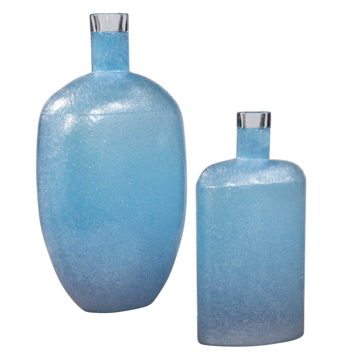 17540 Suvi Blue Glass Vases - Set Of 2