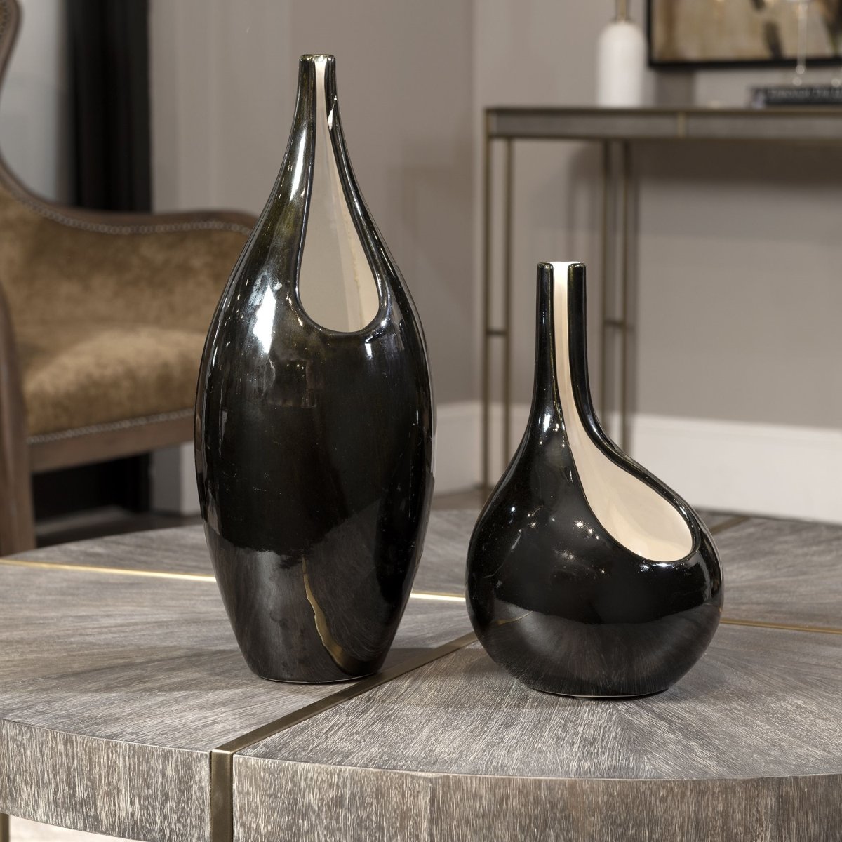 17717 18 X 11 X 20 In. Lockwood Modern Vases, Set Of 2