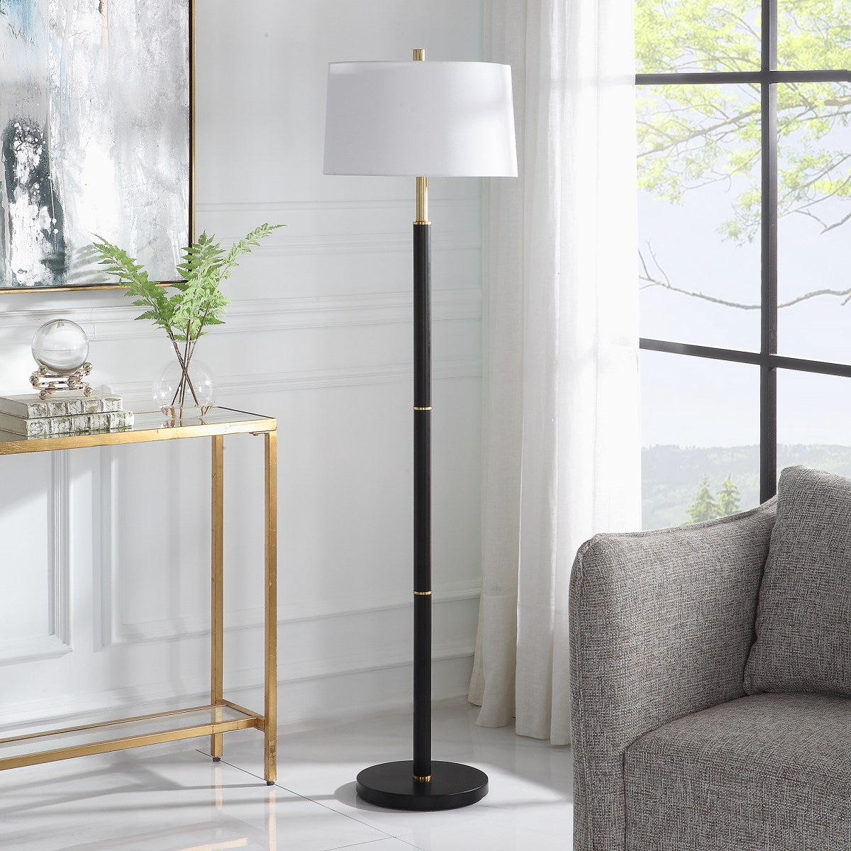 Picture of 212 Main W26103-1 62 x 9 x 16 in. Floor Lamp&#44; Black & Gold