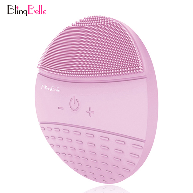 Bs-023 Soft Silicone Round Vibration Face Brush Massager
