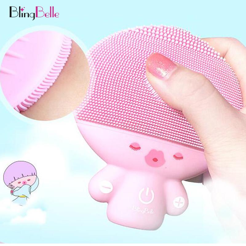 Soft Silicone Doll Double Sided Vibration Face Brush