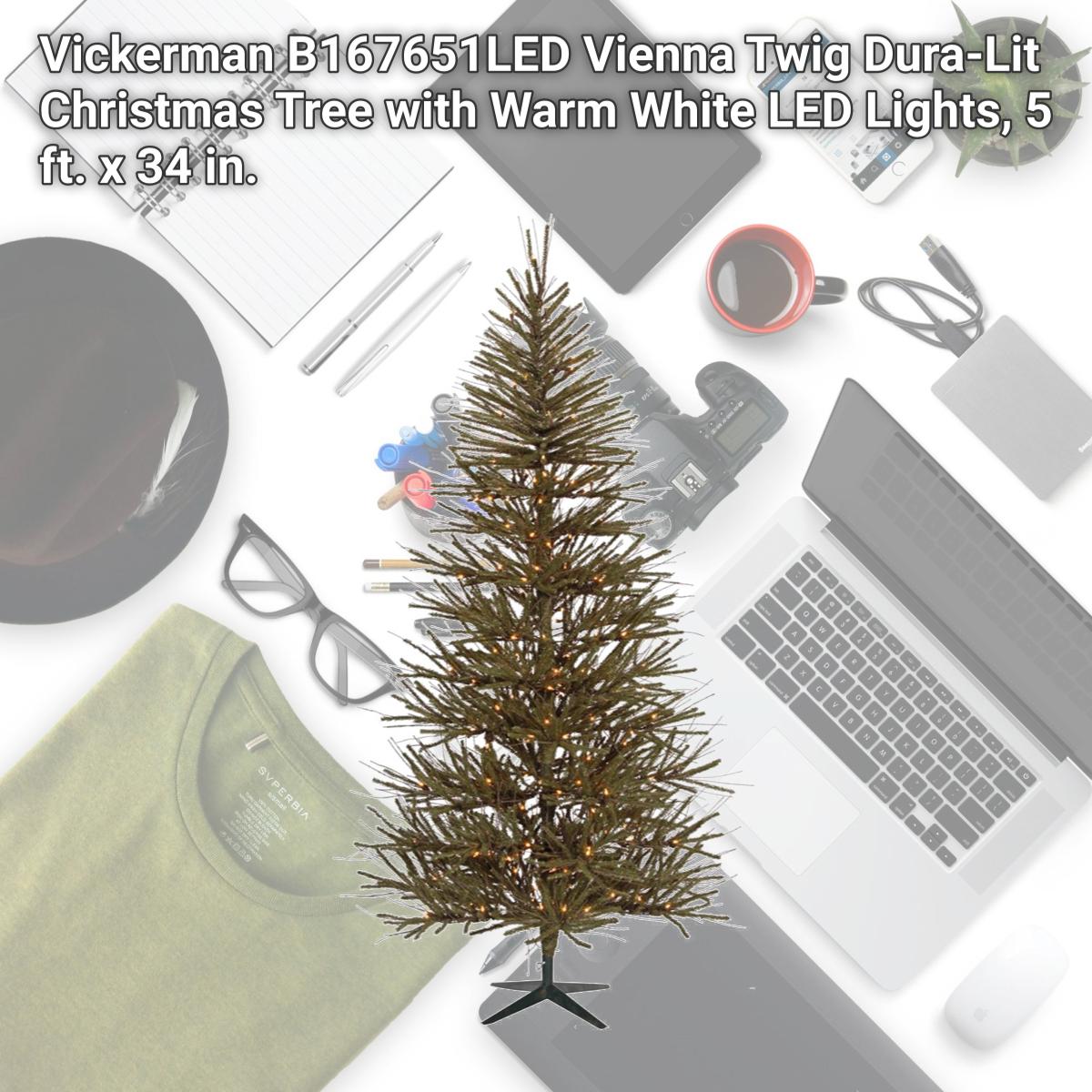 Picture of Vickerman B167651LED Vienna Twig Dura-Lit Christmas Tree with Warm White LED Lights, 5 ft. x 34 in.