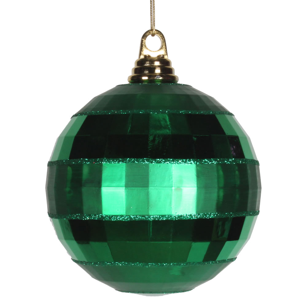 Green Shiny Matte Mirror Ball Ornament, 5.5 In.