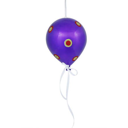 N169606 Purple Dot Balloon Candy Ornament - 7.5 X 6 In. - 3 Per Bag