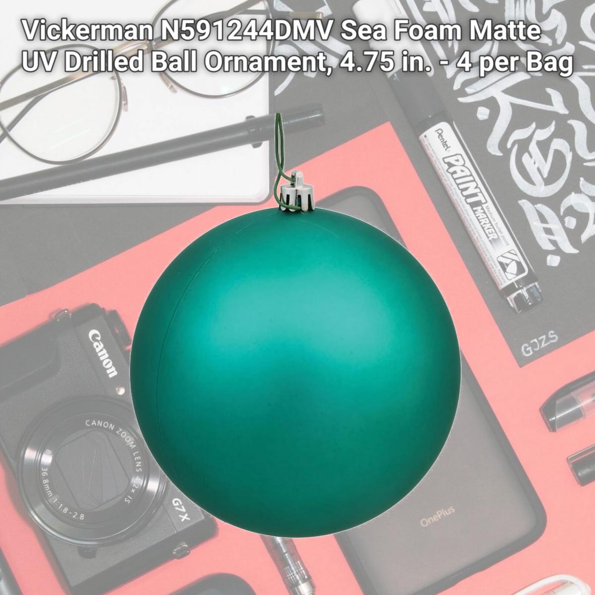 Picture of Vickerman N591244DMV Sea Foam Matte UV Drilled Ball Ornament, 4.75 in. - 4 per Bag
