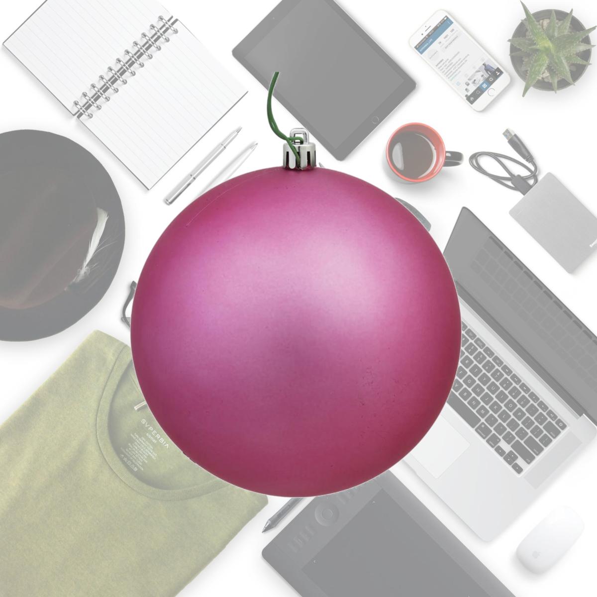 Picture of Vickerman N593045DMV Mauve Matte UV Drilled Cap Ball Ornament, 12 in.
