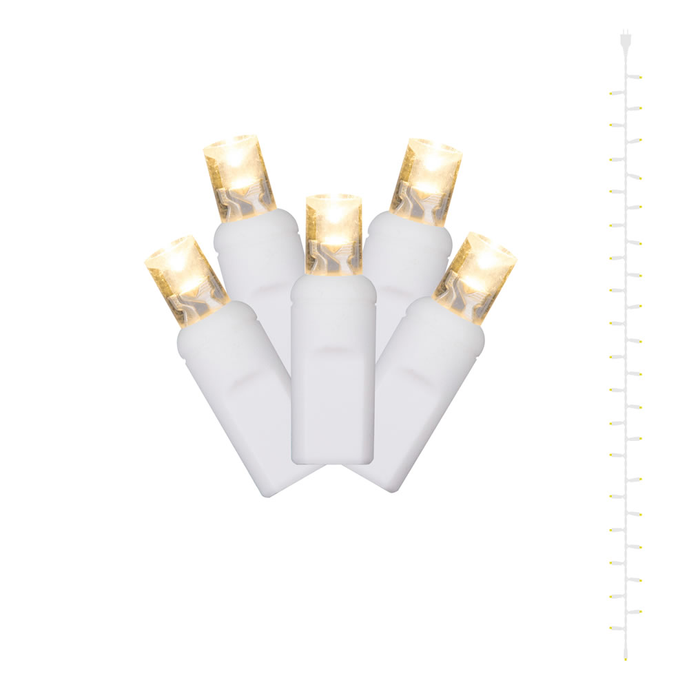 X13w550 50lt X 24 Ft. Long Wide Angle White Wire Curtain Light Set With Warm White Led Lights