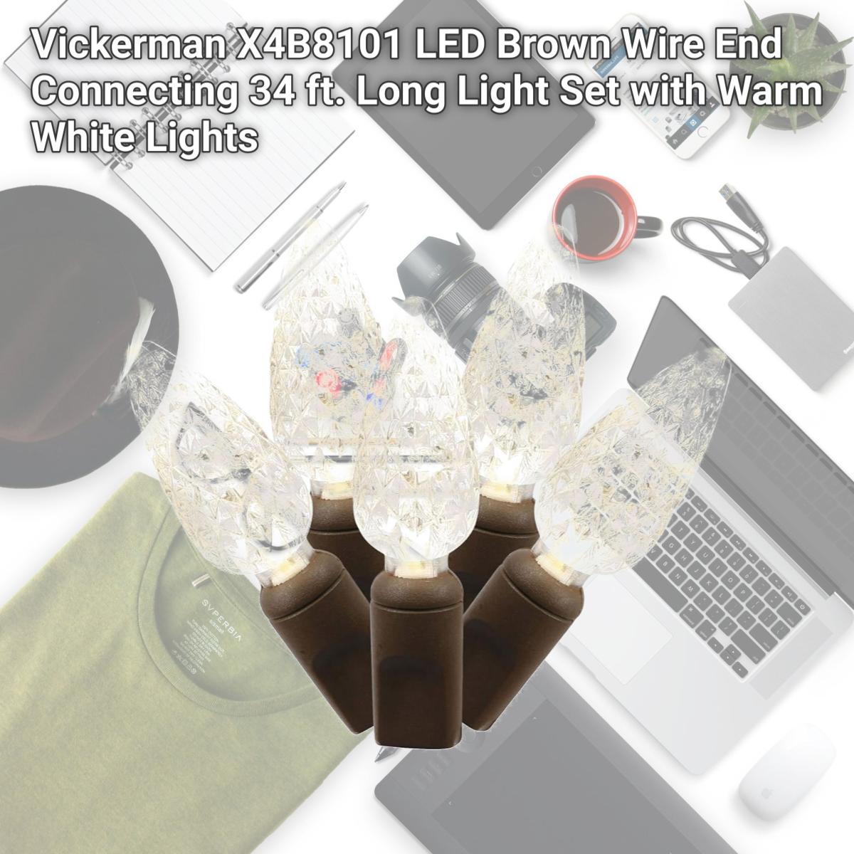Picture of Vickerman X4B8101 LED Brown Wire End Connecting 34 ft. Long Light Set with Warm White Lights