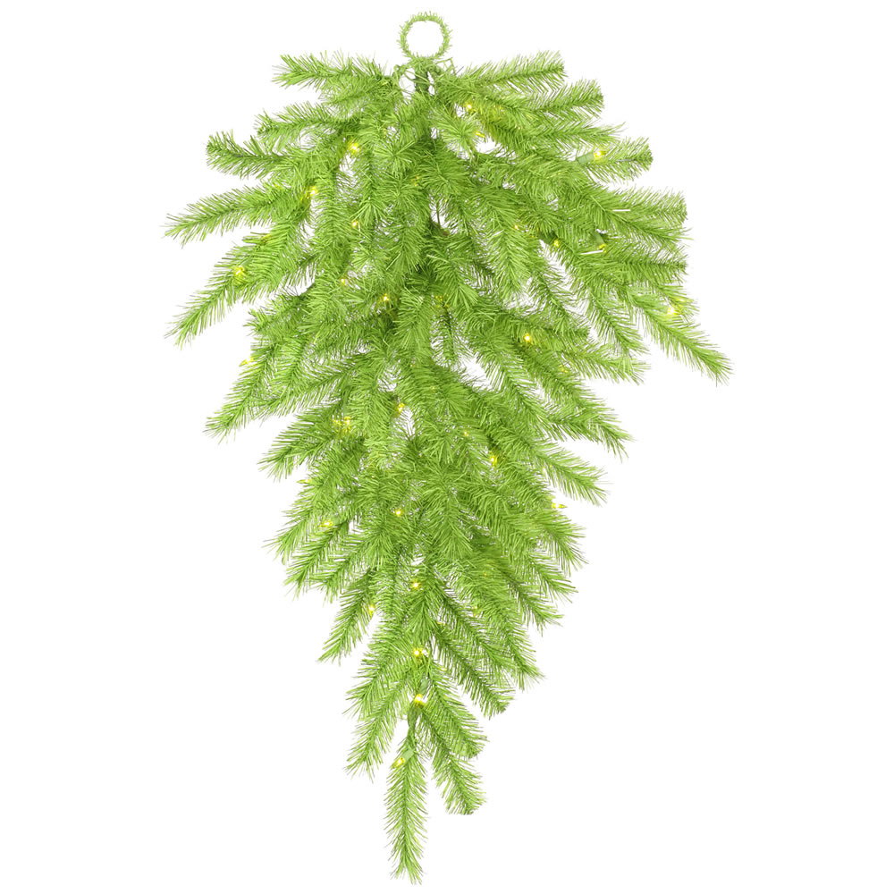 A147908 36 In. Lime & Green Tinsel Teardrop Tree With 50 Lime Dura Light