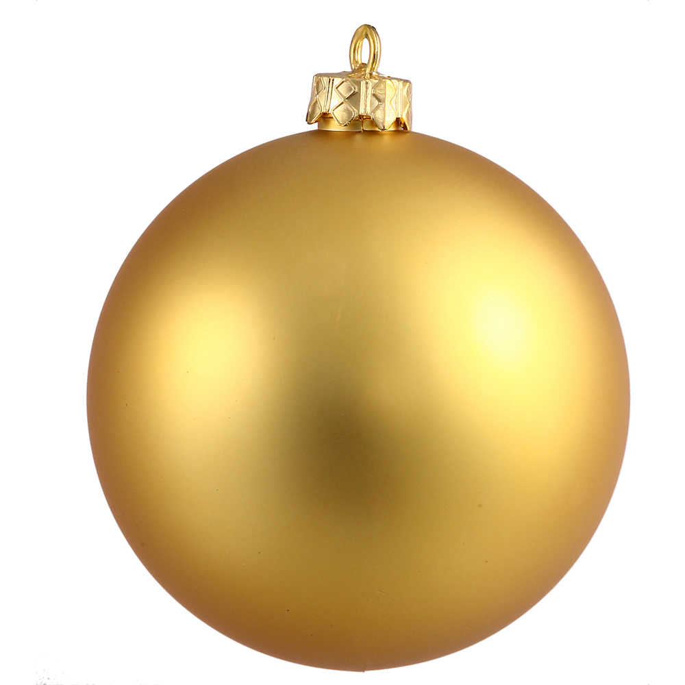 2.75 In. Gold Matte Uv Drilled Christmas Ornament Ball - 12 Per Bag