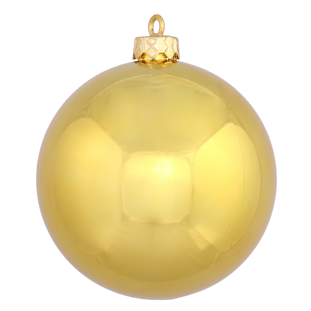 2.75 In. Gold Shiny Uv Drilled Christmas Ornament Ball - 12 Per Bag