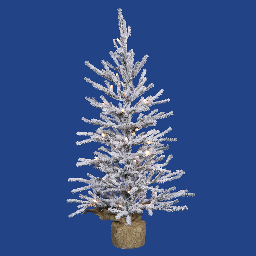 48 In. X 23 In. Flocked Angel Artificial Christmas Tree With 70 Warm White Dura Led Light