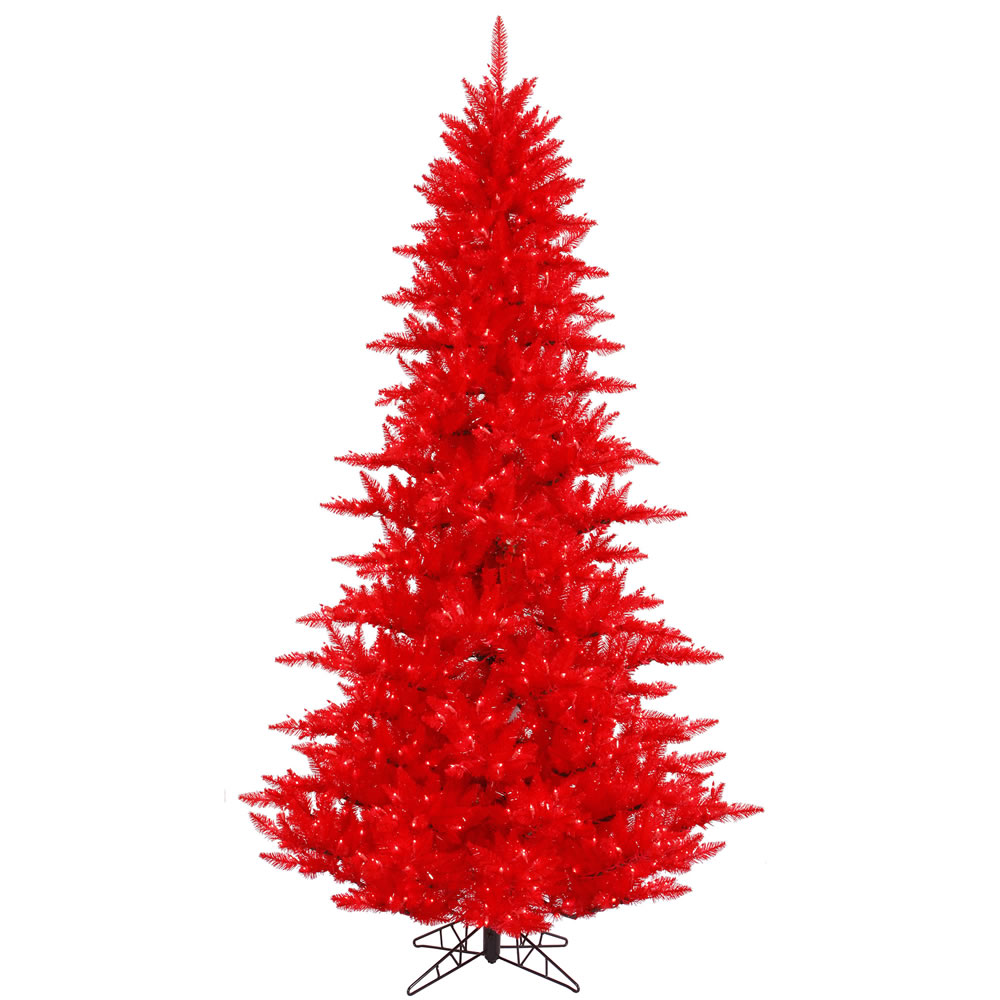 K161396led 14 Ft. X 84 In. Red Fir Christmas Tree With 2250 Red 6921 Tips Dura Led Light