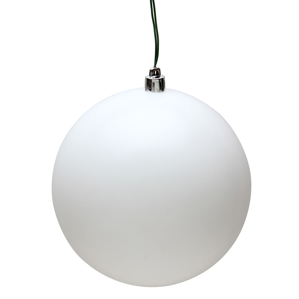 2.75 In. White Matte Uv Treated Christmas Ornament Ball - 12 Per Bag