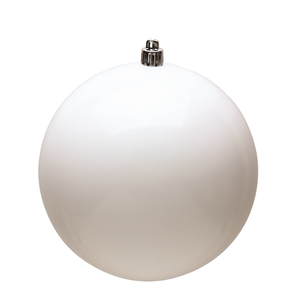 2.75 In. White Shiny Uv Treated Christmas Ornament Ball - 12 Per Bag