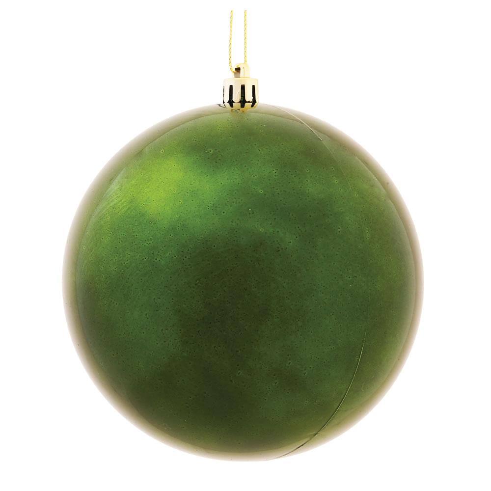 2.75 In. Moss Green Shiny Uv Treated Christmas Ornament Ball - 12 Per Bag