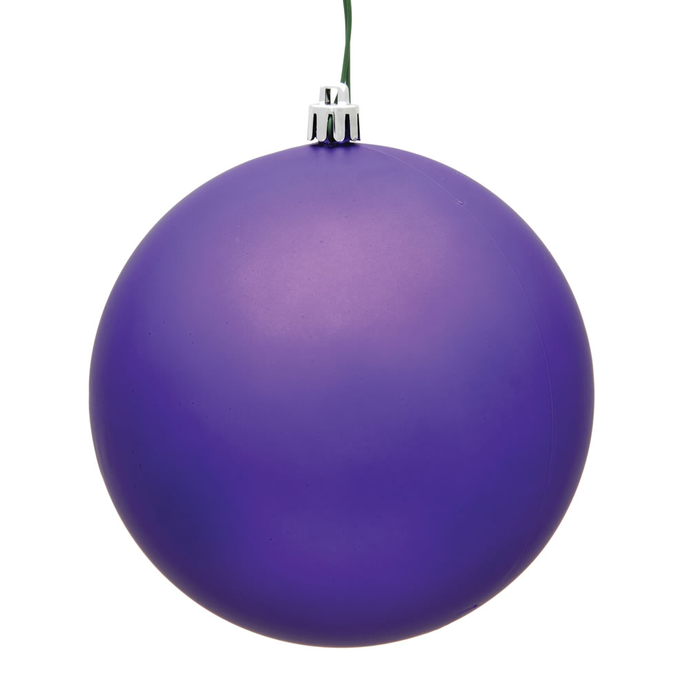 2.75 In. Purple Matte Uv Treated Christmas Ornament Ball - 12 Per Bag