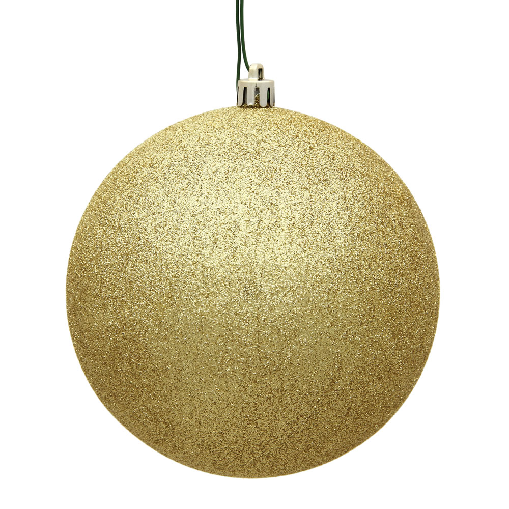 2.75 In. Gold Glitter Christmas Ornament Ball - 12 Per Bag
