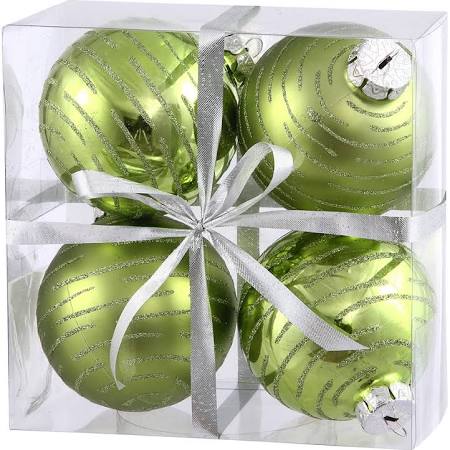2.75 In. Midnight Green Glitter Christmas Ornament Ball - 12 Per Bag