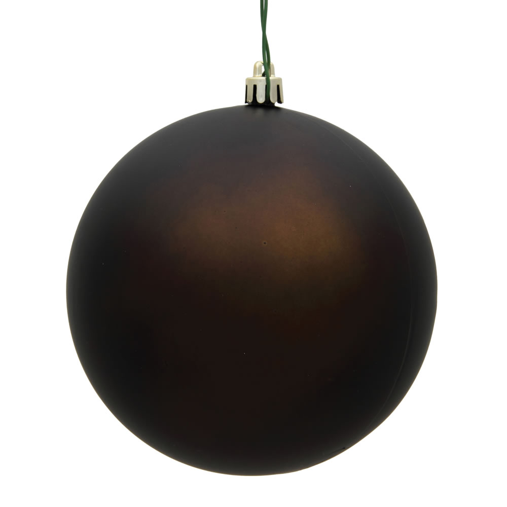 2.75 In. Chocolate Matte Uv Treated Christmas Ornament Ball - 12 Per Bag
