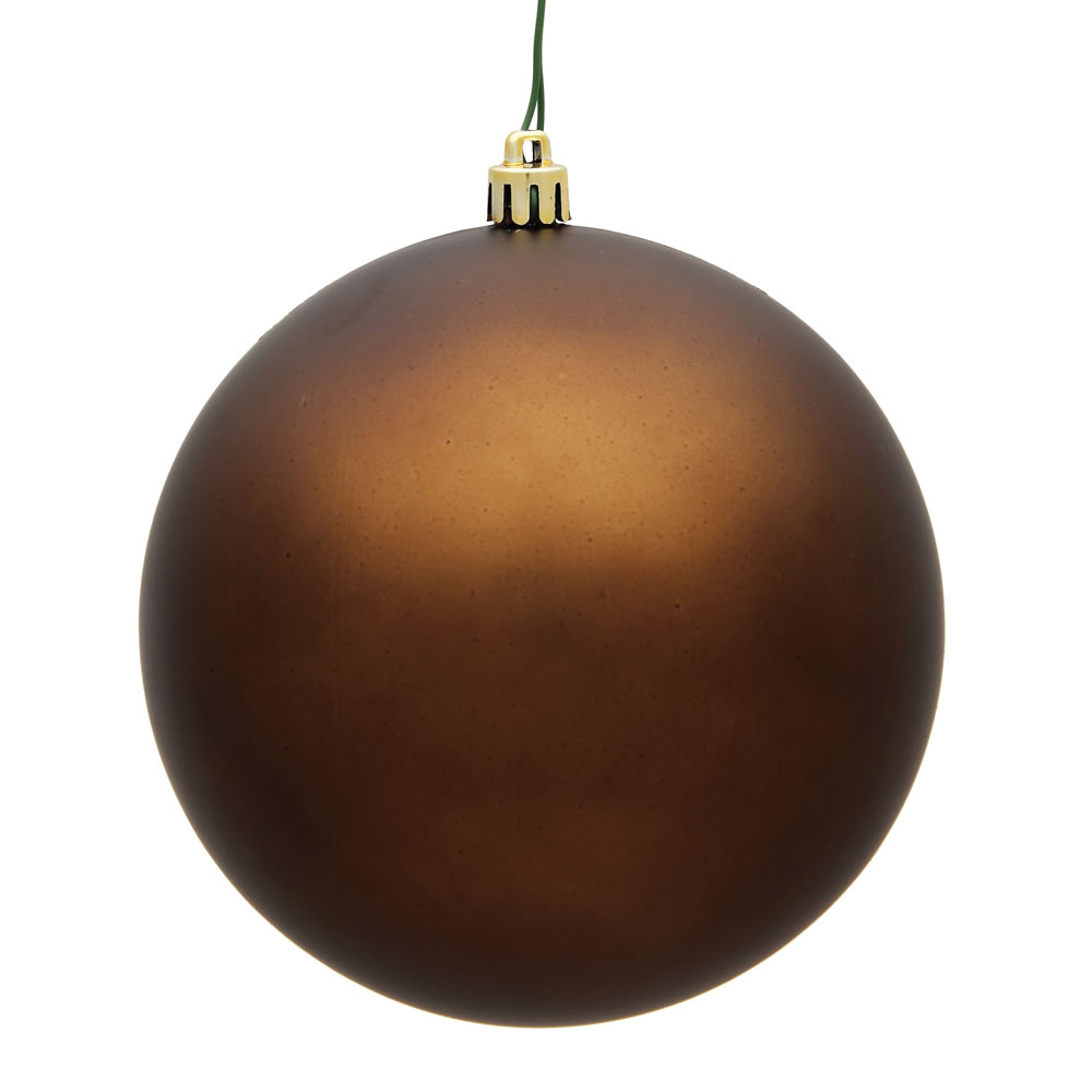 2.75 In. Mocha Matte Uv Treated Christmas Ornament Ball - 12 Per Bag