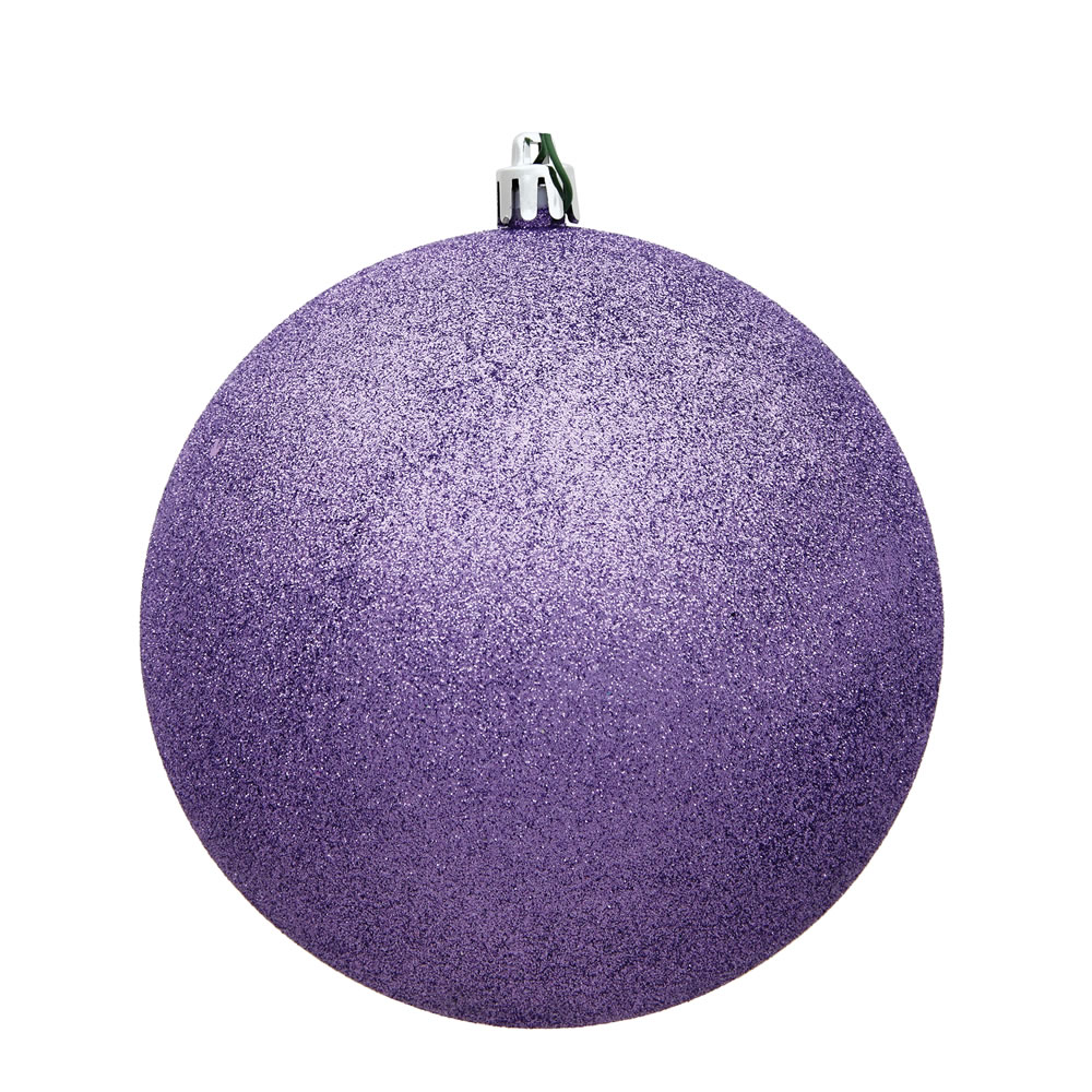 2.75 In. Lavender Glitter Christmas Ornament Ball - 12 Per Bag