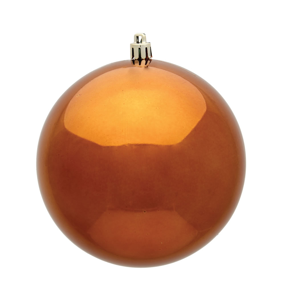 2.75 In. Copper Shiny Uv Treated Christmas Ornament Ball - 12 Per Bag