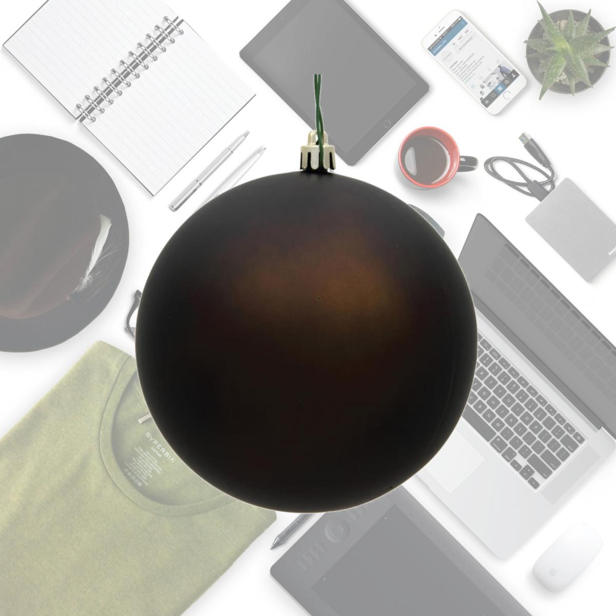 Picture of Vickerman N591075DMV 4 in. Chocolate Matte UV Treated Christmas Ornament Ball - 6 per Bag