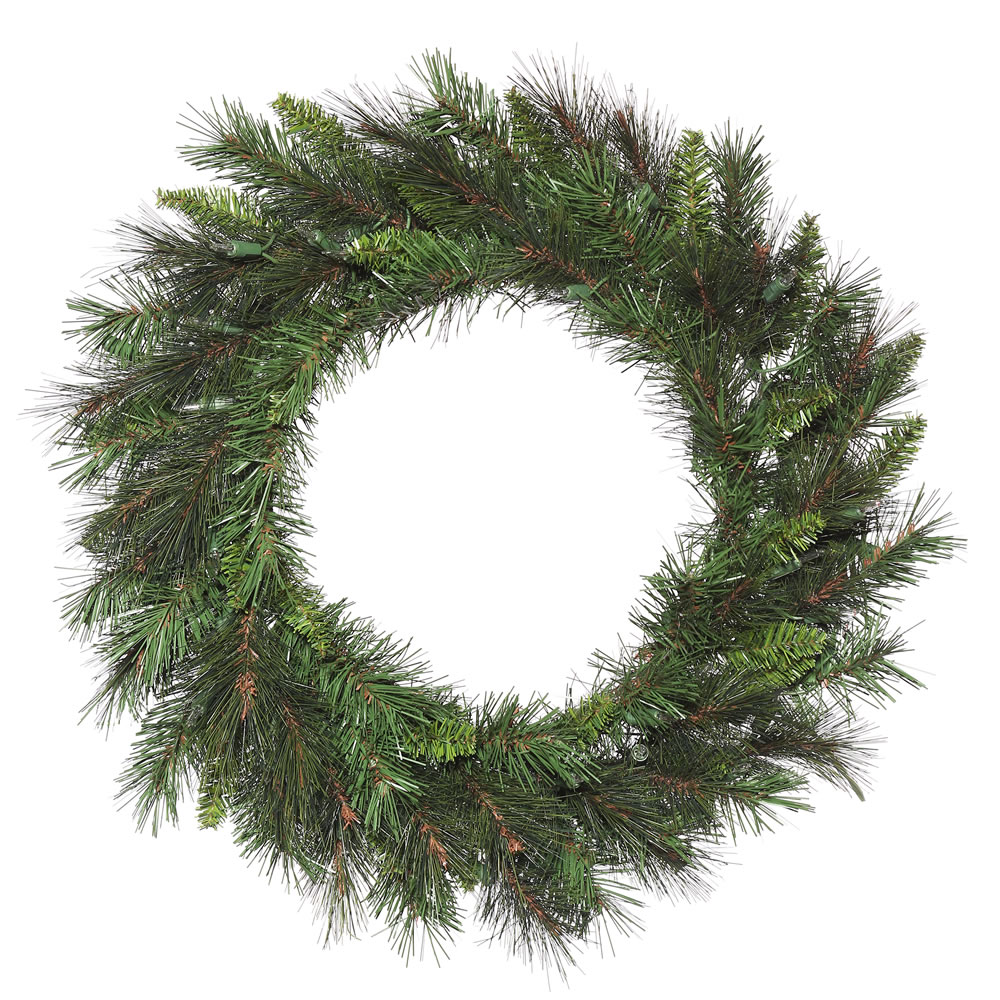 30 In. Nulato Mixed Green Pine Wreath With 150 Tips Light
