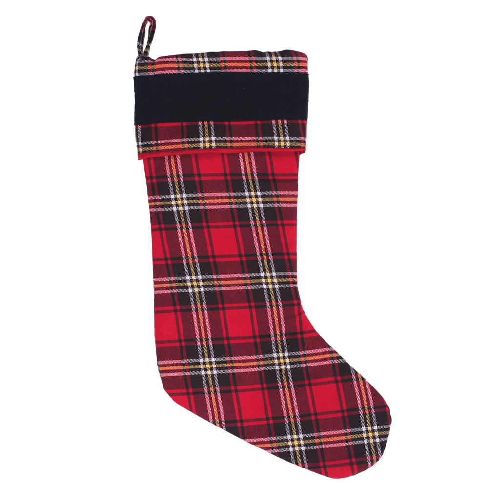 Qtx17142 8 X 19 In. Black Scotsman Collection Stocking