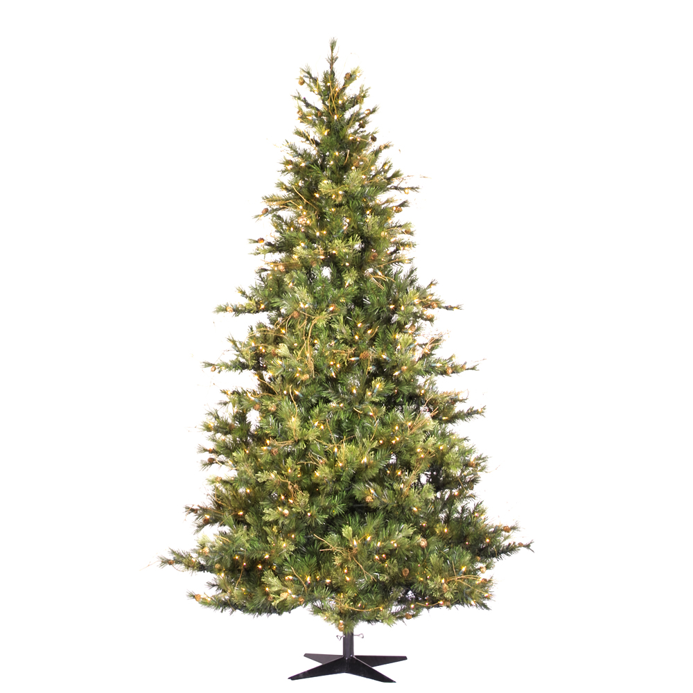 7.5 Ft. X 54 In. Slim Mixed Country Artificial Christmas Tree With 650 Warm White Dura Led Light
