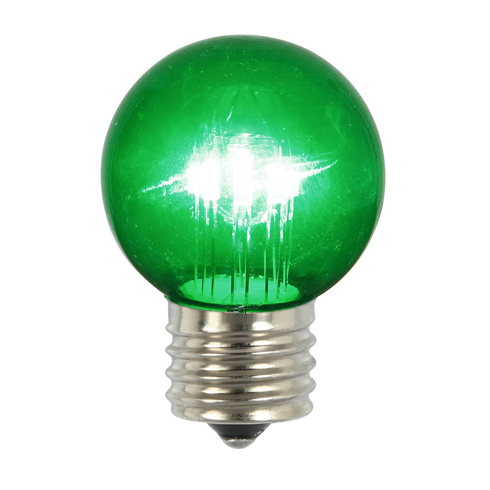 Xled2654 0.9w Green Glass G50 Transparent Led Replacement Bulb - 5 Per Box