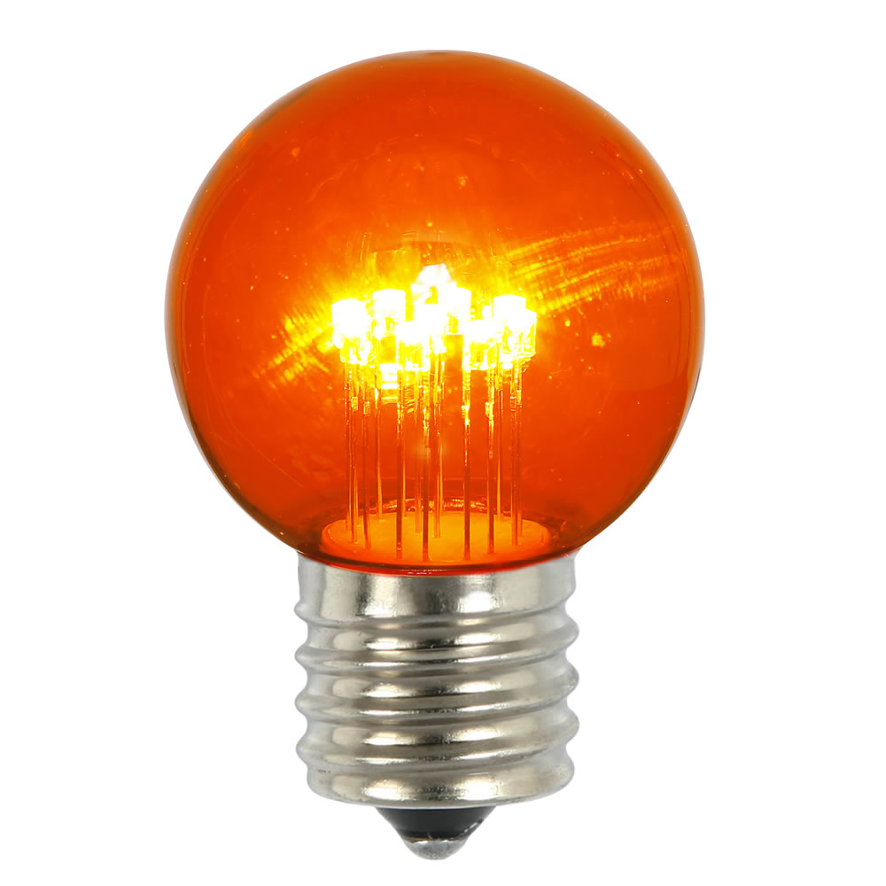 Xled2658 0.9w Amber Glass G50 Transparent Led Replacement Bulb - 5 Per Box