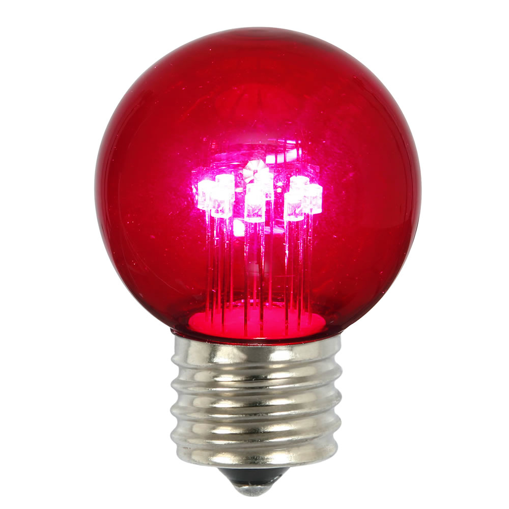 0.9w Pink Glass G50 Transparent Led Replacement Bulb - 5 Per Box