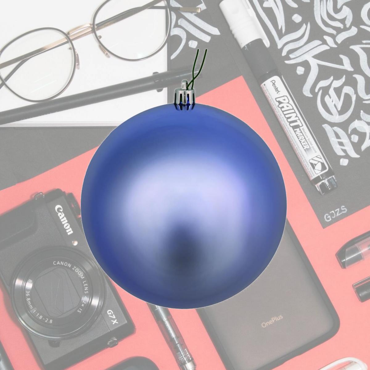 Picture of Vickerman N590729DSV 2.75 in. Periwinkle Shiny Ball Ornament with UV Drilled  12 per Bag 