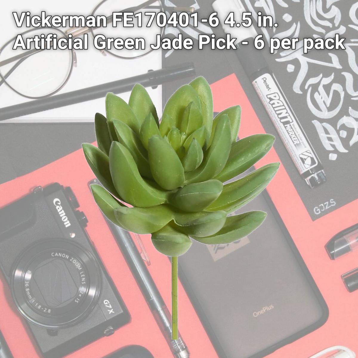 Picture of Vickerman FE170401-6 4.5 in. Artificial Green Jade Pick - 6 per pack 