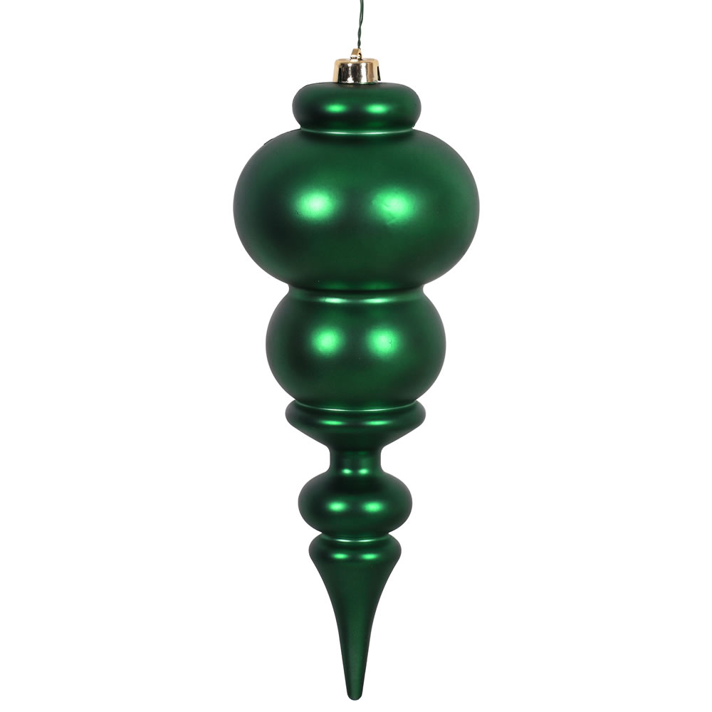 N150624dmv 14 In. Emerald Matte Finial Christmas Ornament With Uv Drilled
