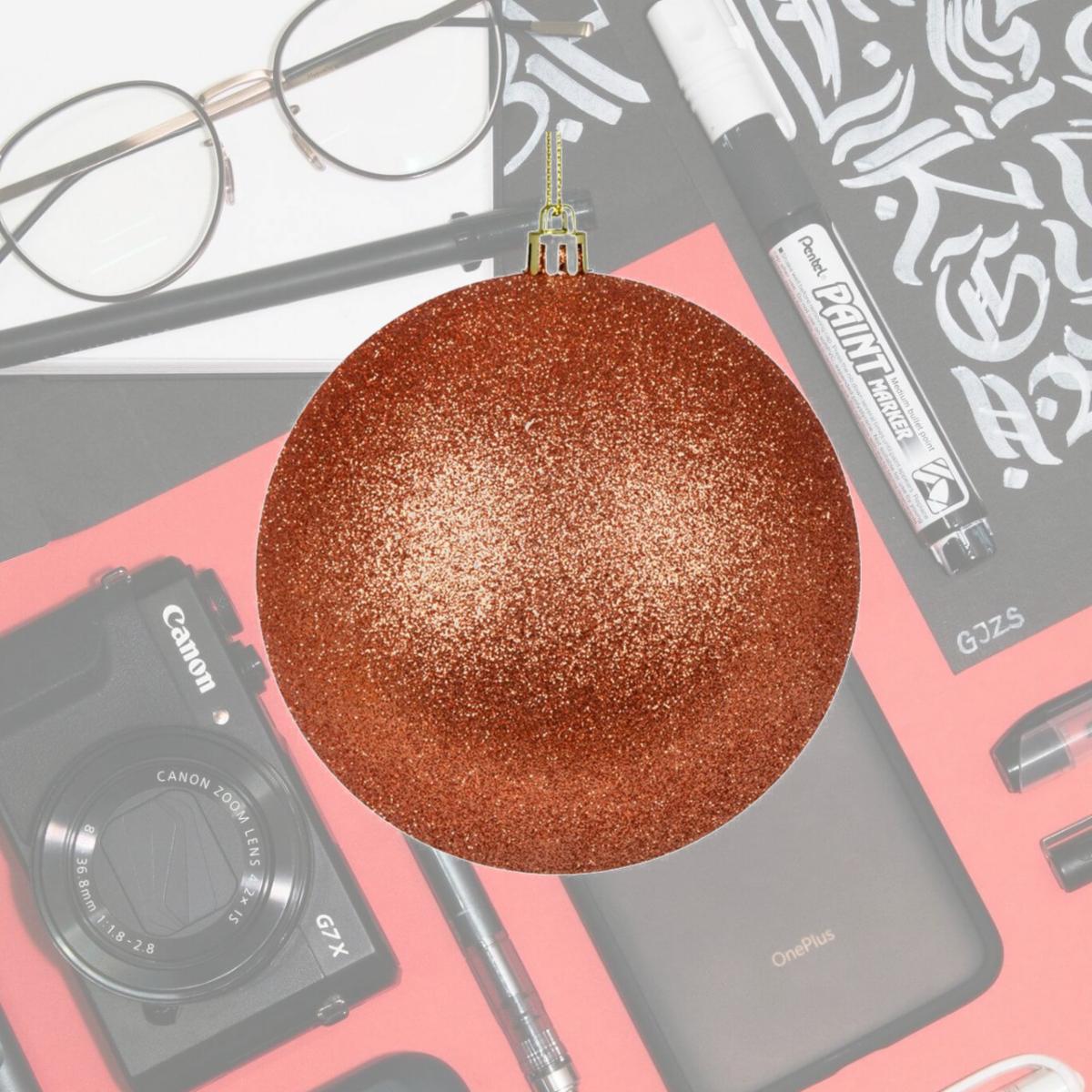 Picture of Vickerman N590671DG 2.4 in. Coral Glitter Finish Ball Ornament - 24 per Bag